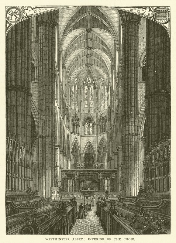 Westminster Abbey, interior of the choir by English School