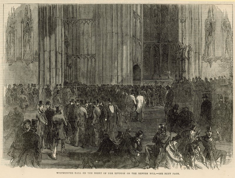Westminster Hall on the Night of the Division on the Reform Bill by English School
