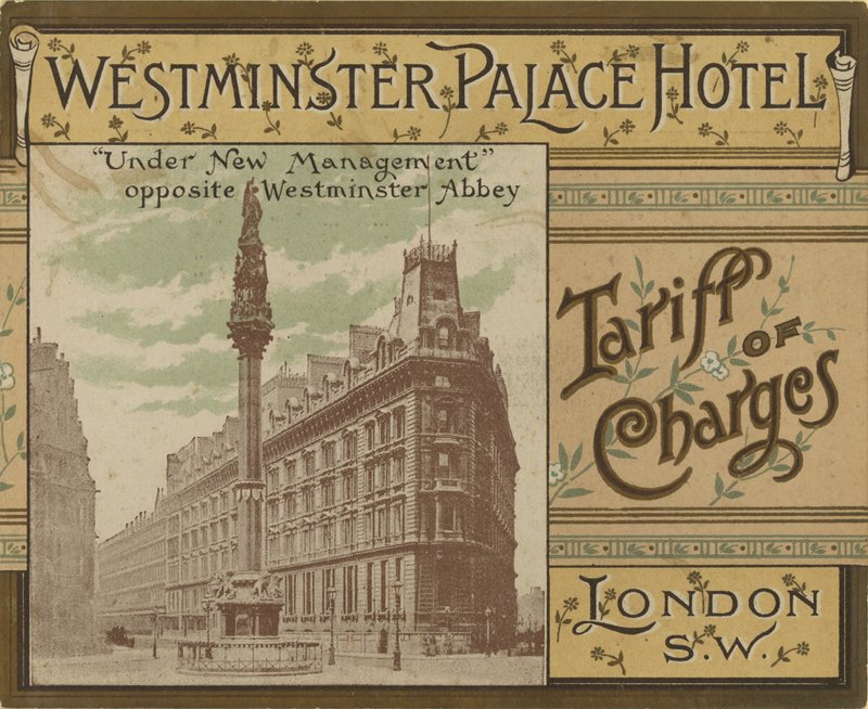 Westminster Palace Hotel Tariff of Charges by English School