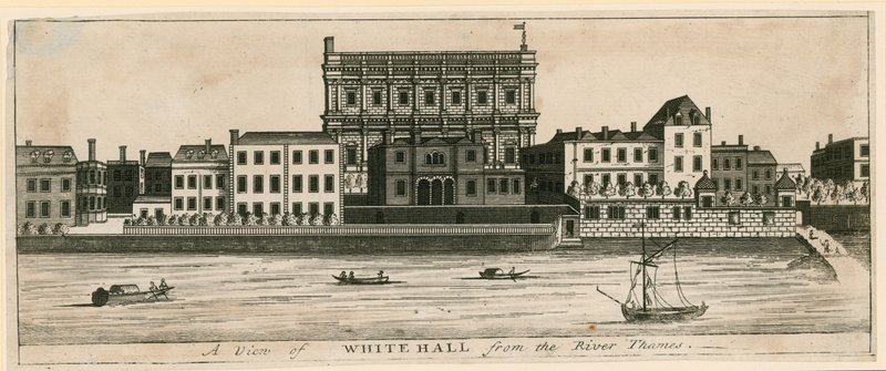 Whitehall from the River Thames by English School