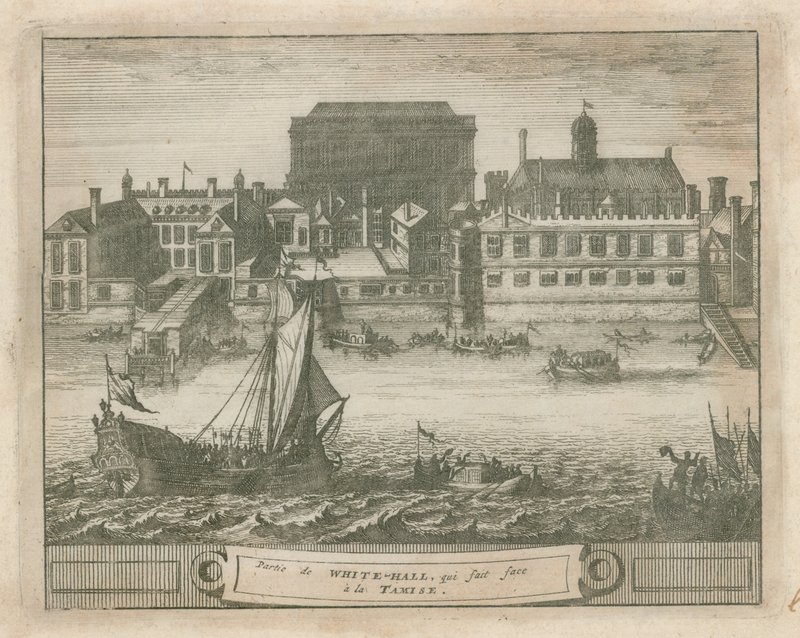 Whitehall from the River Thames by English School