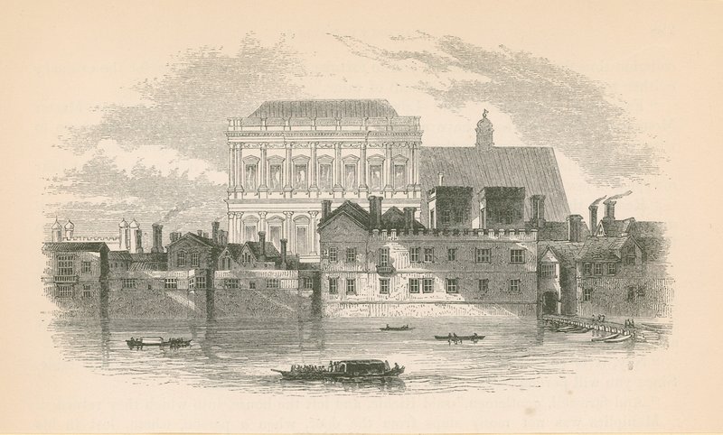 Whitehall from the River Thames by English School