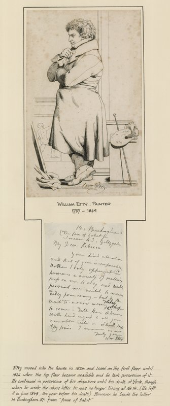 William Etty who lived at No 14 Buckingham Street by English School