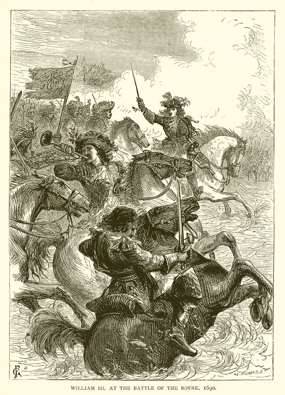 William III at the Battle of the Boyne, 1690 by English School