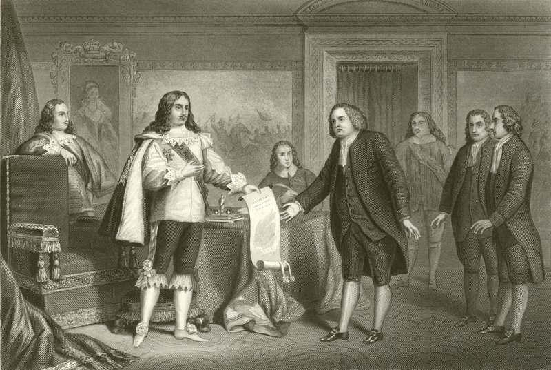 William Penn Receiving the Charter of Pennsylvania from Charles II by English School