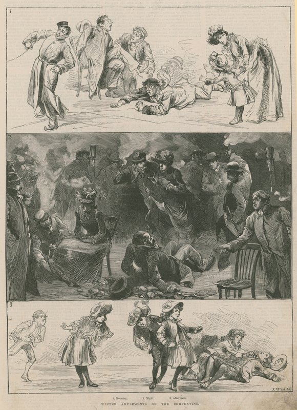 Winter Amusements on the Serpentine, Hyde Park, London by English School
