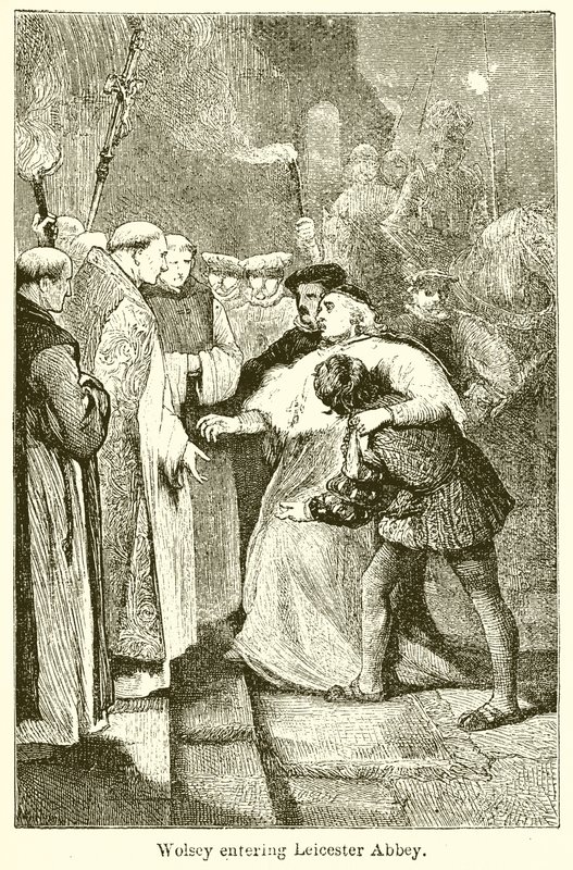 Wolsey Entering Leicester Abbey by English School