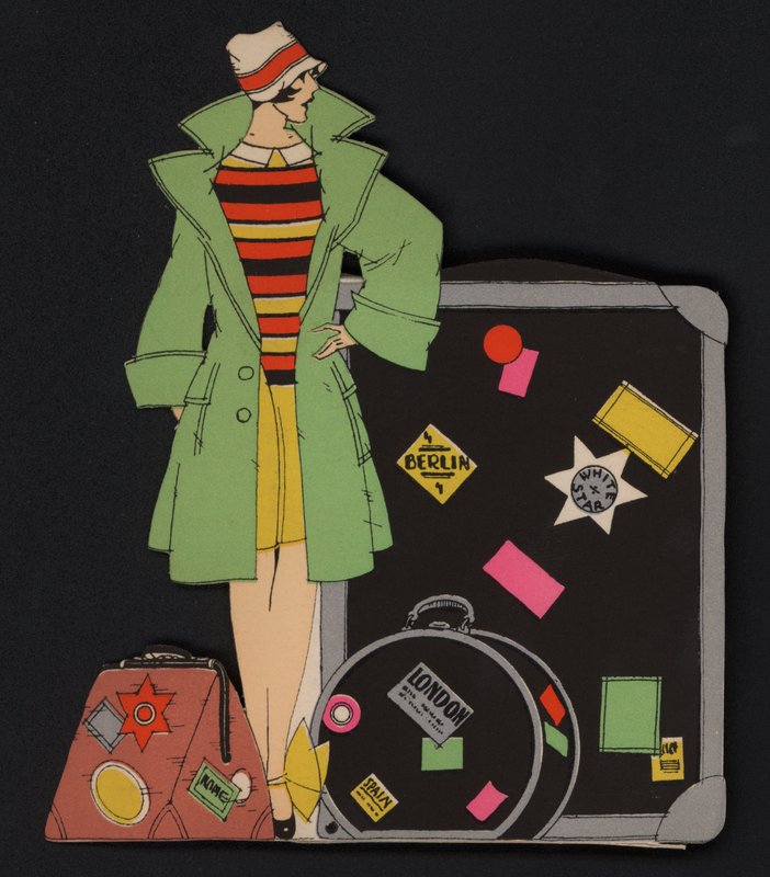 Woman Traveller and Her Luggage by English School