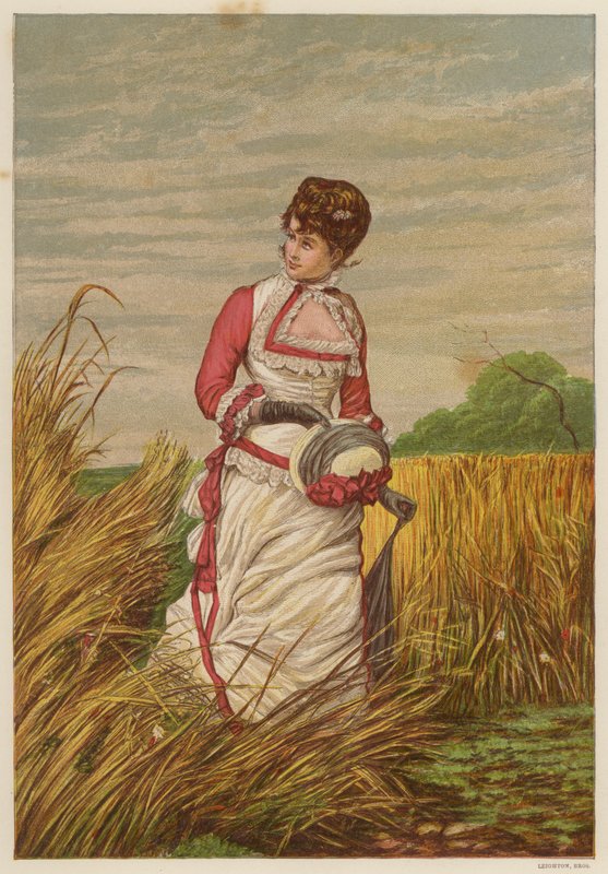 Woman trespassing in a cornfield by English School