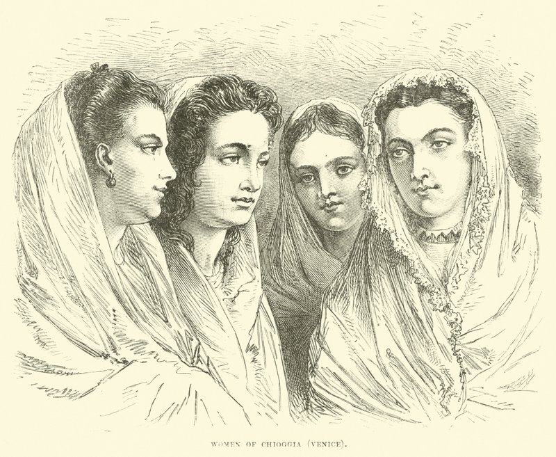 Women of Chioggia, Venice by English School