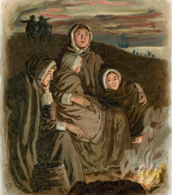 Women of the Pilgrim Fathers by English School