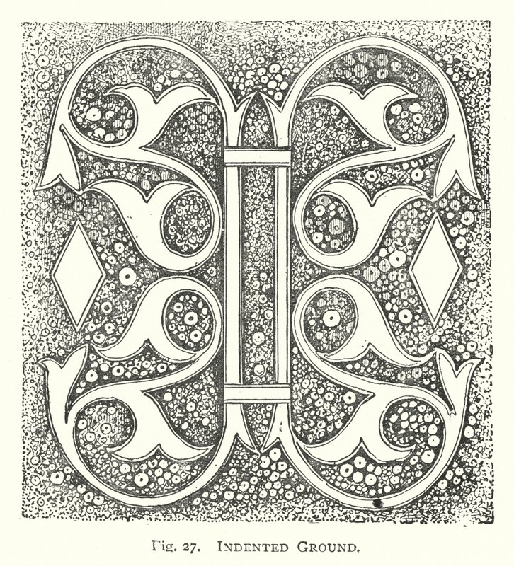 Wood carving: Indented ground (engraving) by English School