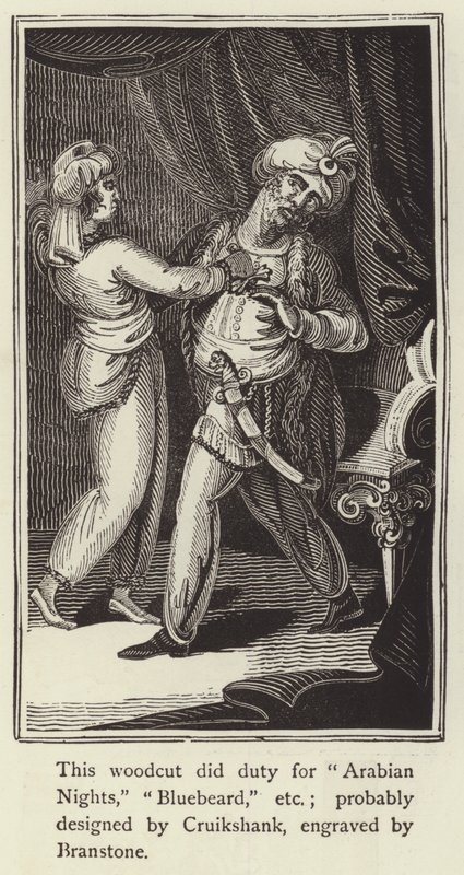 Woodcut for Arabian Nights, Bluebeard, etc by English School