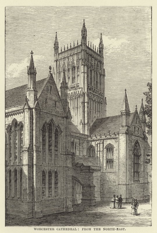 Worcester Cathedral, from the northeast by English School