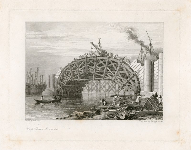 Works, Strand Bridge (i.e., Waterloo Bridge), London by English School