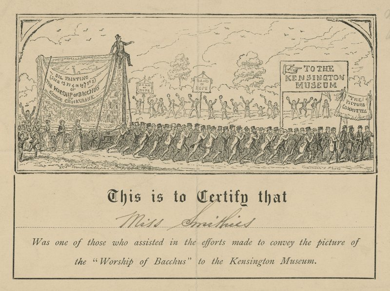 Worship of Bacchus Certificate by English School