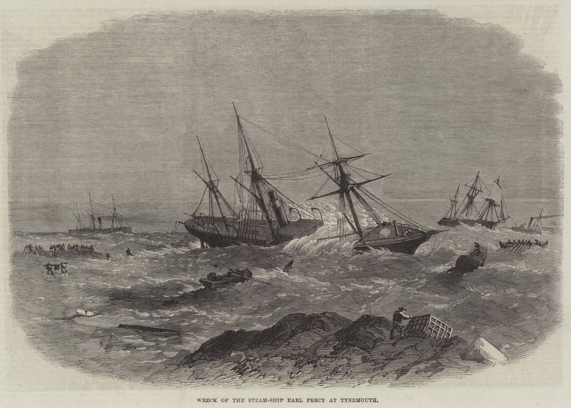 Wreck of the Steam-Ship Earl Percy at Tynemouth by English School