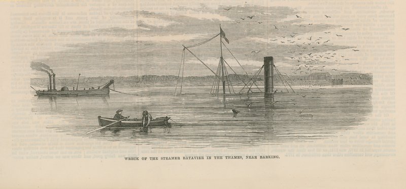 Wreck of the Steamer Batavier in the Thames by English School