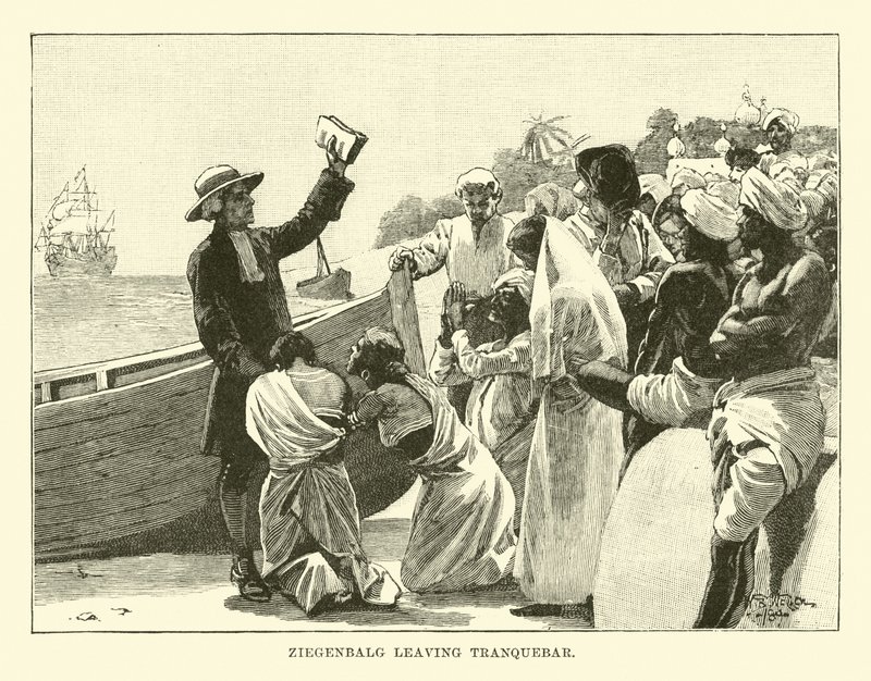 Ziegenbalg Leaving Tranquebar by English School