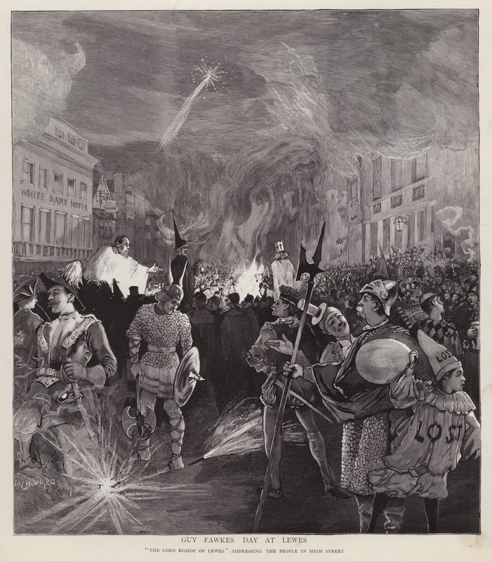 Guy Fawkes Day procession in Lewes, Sussex, 5 November 1892 by Enoch Ward