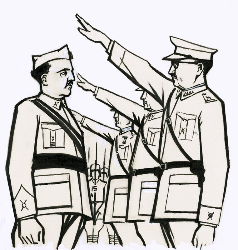 General Franco meets German officers by Eric Parker