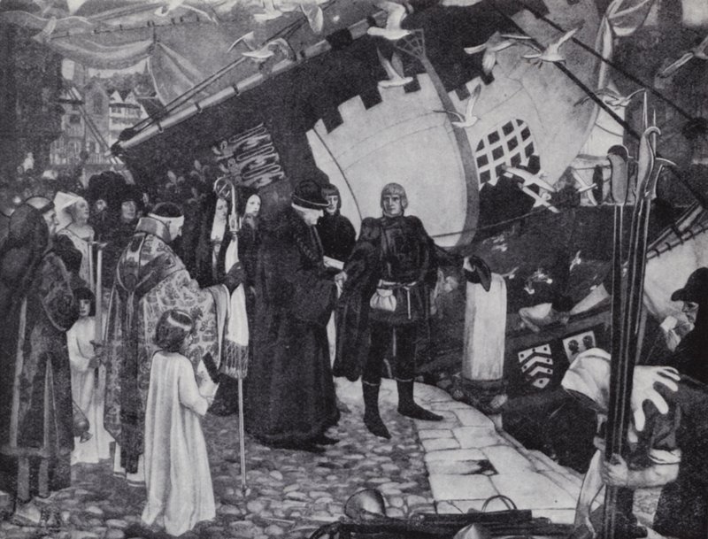 John Cabot, Italian-born English explorer, who discovered the North American coastline by Ernest (after) Board