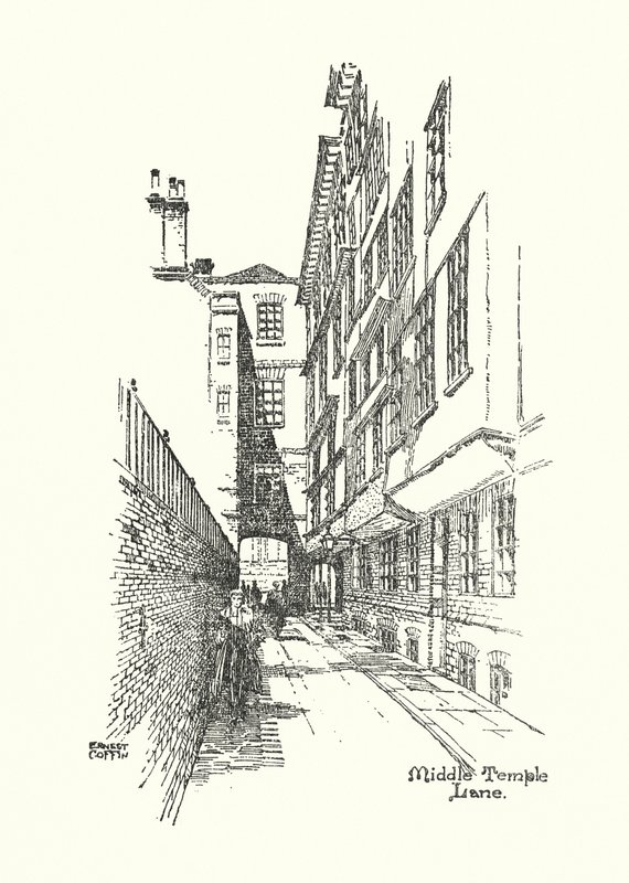 Old London: Middle Temple Lane by Ernest (after) Coffin