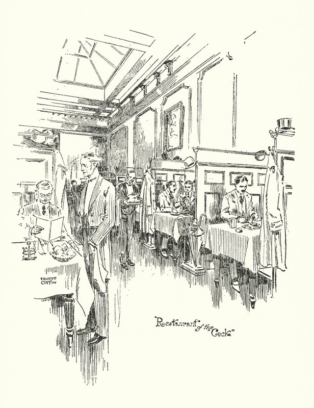 Old London: Restaurant of the Cock Tavern by Ernest (after) Coffin