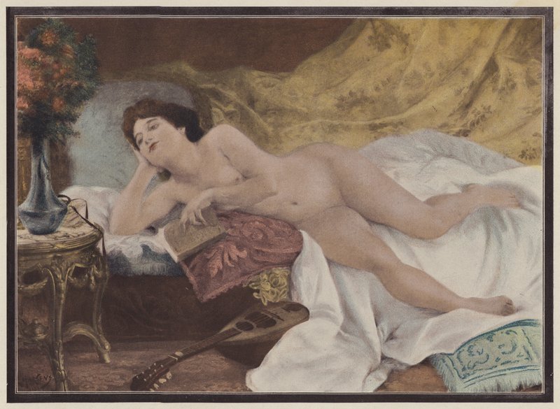 The last page of the novel, woman reading by Ernest Edouard Martens