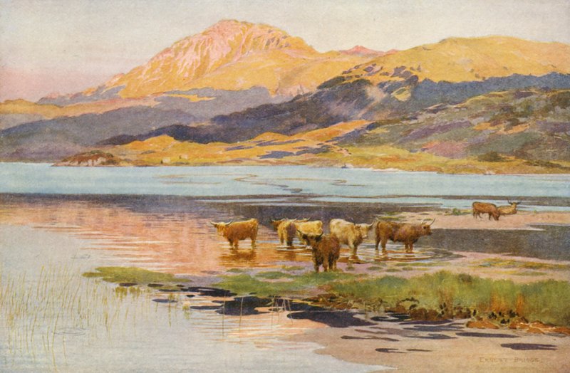 The head of Loch Quoich, evening by Ernest Edward Briggs