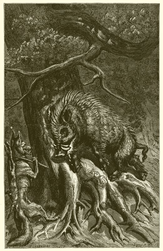 The Fox and the Boar by Ernest Henry Griset