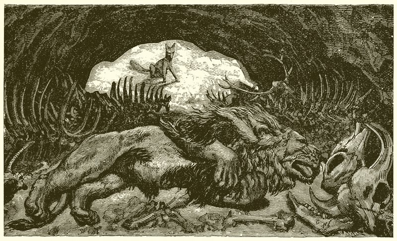 The Fox and the Sick Lion by Ernest Henry Griset