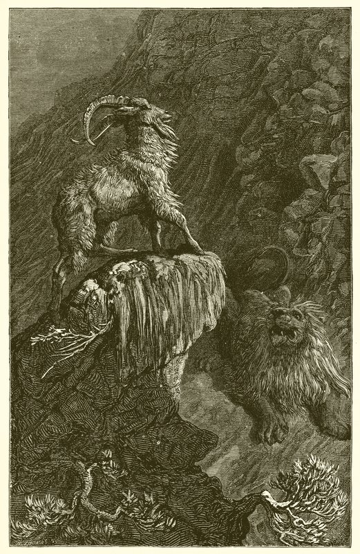 The Goat and the Lion by Ernest Henry Griset