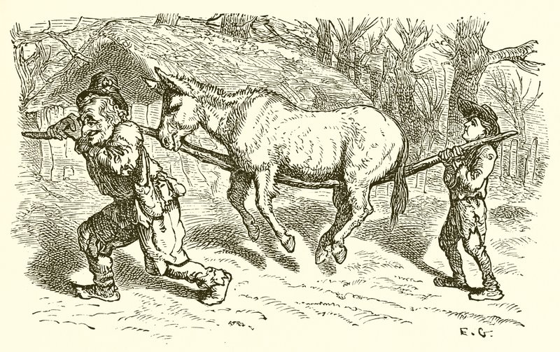 The Old Man, His Son, and the Ass by Ernest Henry Griset