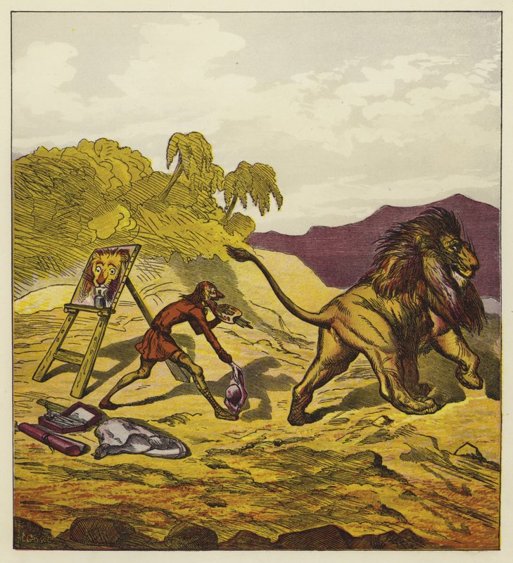 The Lion Leaving John Bold by Ernest Henry Griset