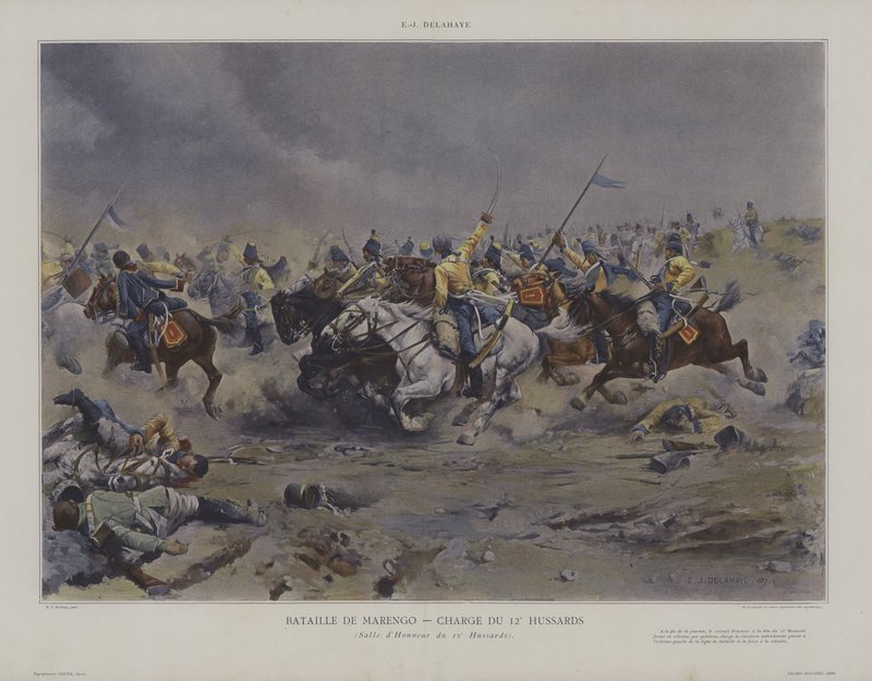 Charge of the 12th Hussars at the Battle of Marengo by Ernest Jean Delahaye