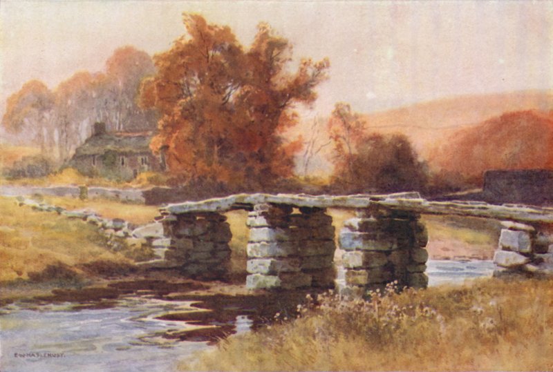 Clapper Bridge, Postbridge by Ernest William Haslehust