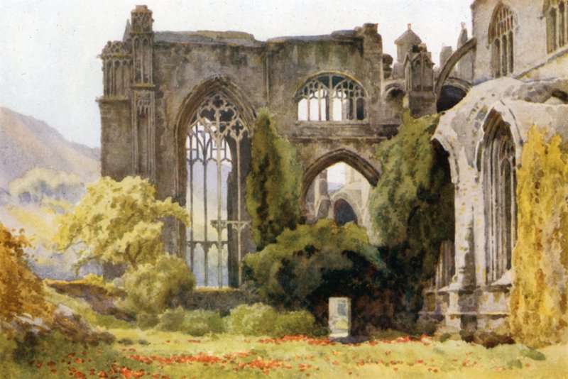 Melrose Abbey: Choir and North Transept by Ernest William Haslehust