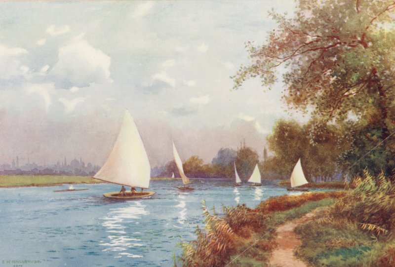 River Thames: Kennington Reach, Oxford by Ernest William Haslehust