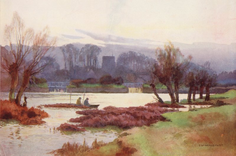 River Thames: Sutton Courtney Weirs by Ernest William Haslehust