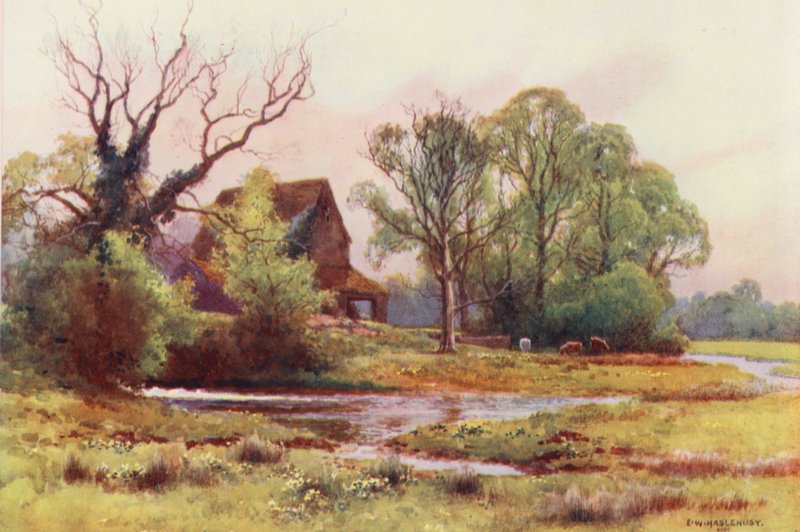 Upper Somerford Mill, River Thames by Ernest William Haslehust