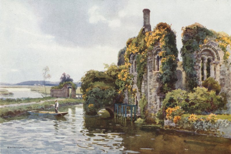Ruins of Norman House, Christchurch by Ernest William Haslehust