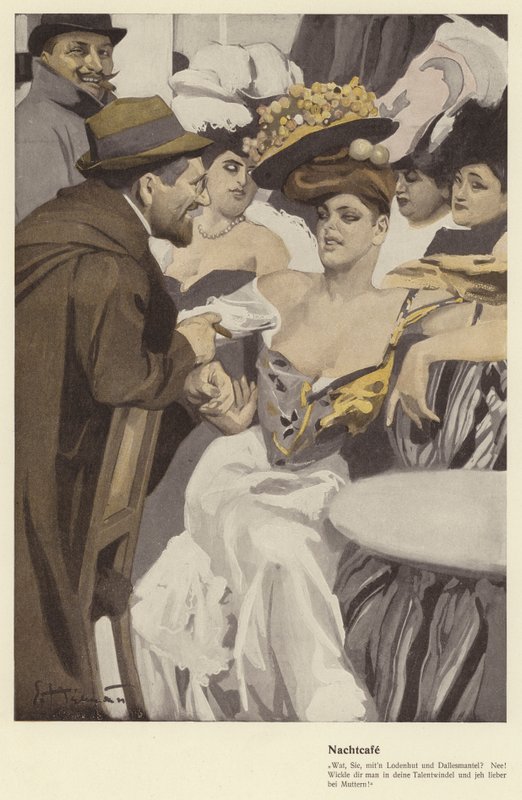Night Cafe by Ernst (after) Heilemann