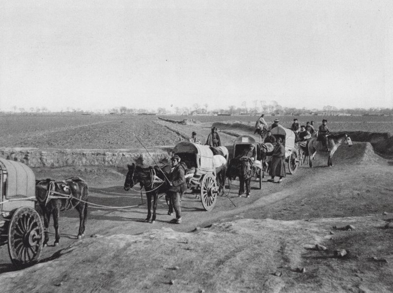 Northern Chinese Travelling-Carts on the Plain of Peking by Ernst Boerschmann