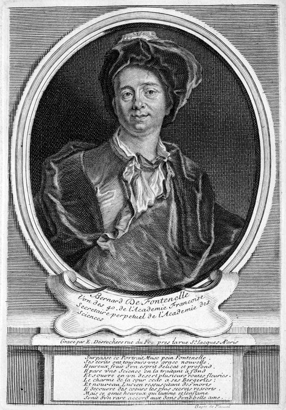 Bernard Le Bovier de Fontenelle, French author by Etienne Jehandier (after) Desrochers