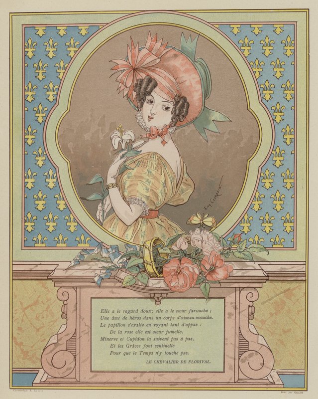 Portrait of a Beautiful Young Woman by Eugene (after) Courboin