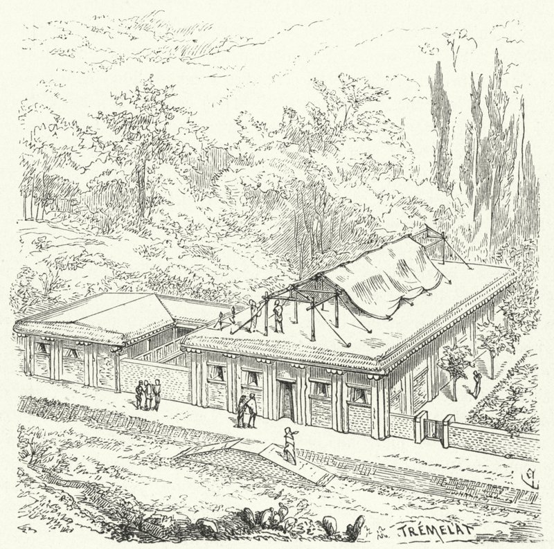 Ancient Assyrian dwellings by Eugene Emmanuel after Viollet le Duc