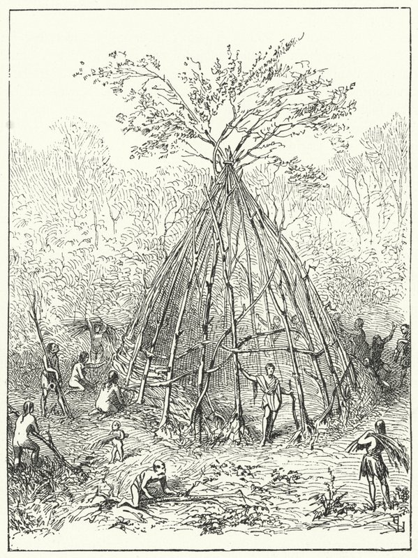 Early human dwelling by Eugene Emmanuel after Viollet le Duc