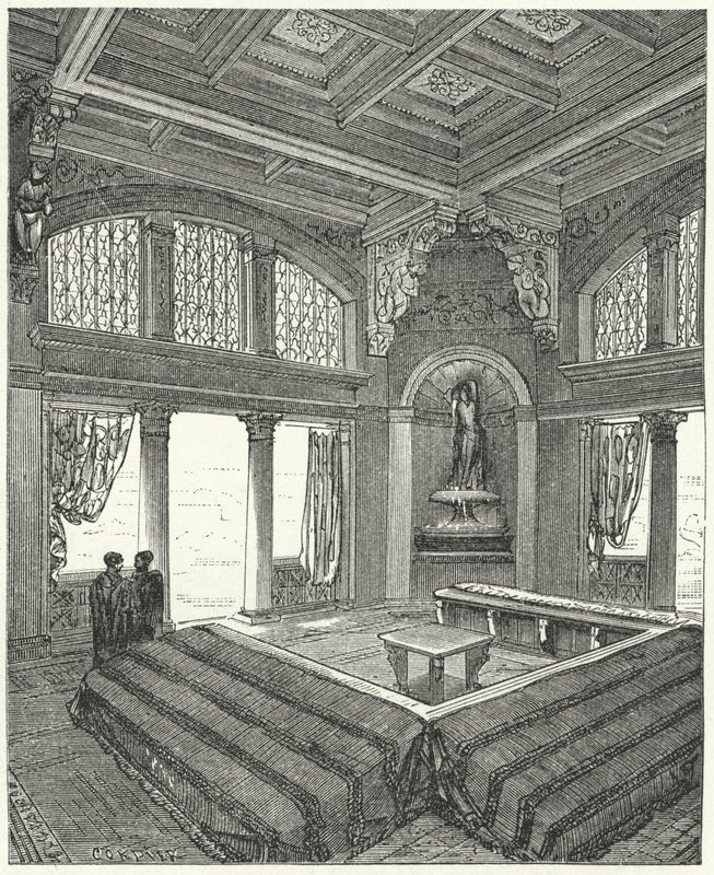 Triclinium, Formal Dining Room in a Roman Building by Eugene Emmanuel after Viollet le Duc