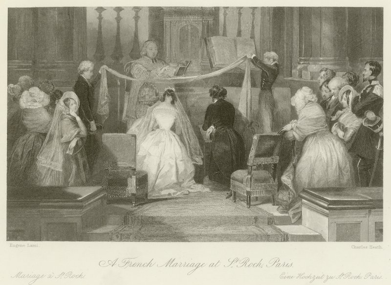 A French Marriage at St Roch by Eugene Louis Lami